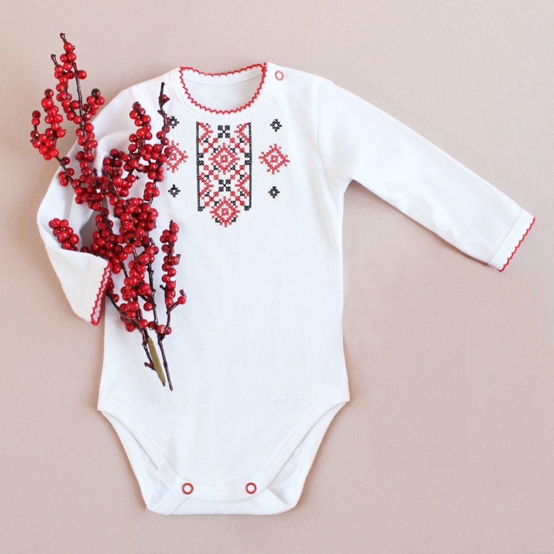 Long Sleeve Embroidered Baby Girl Vyshyvanka Bodysuit