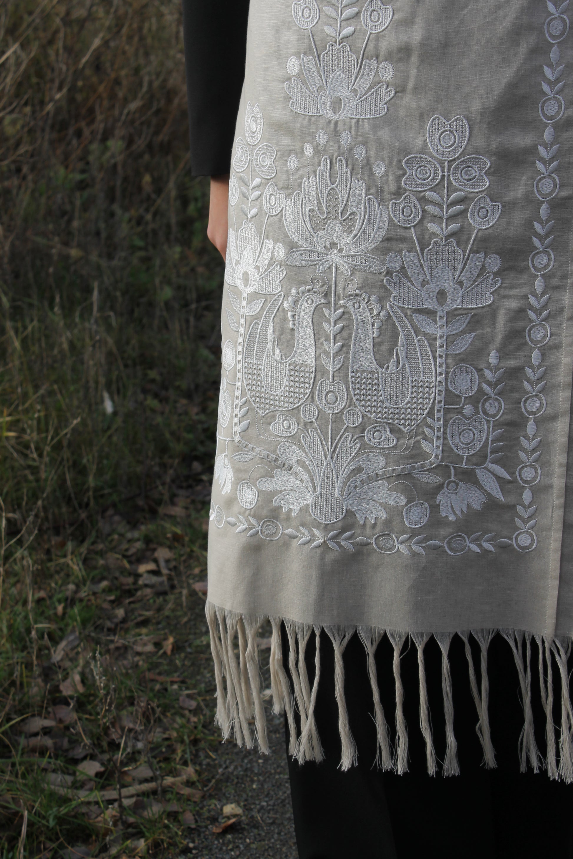 Linen Zapaska (Prypinda) with Traditional Ukrainian Embroidery