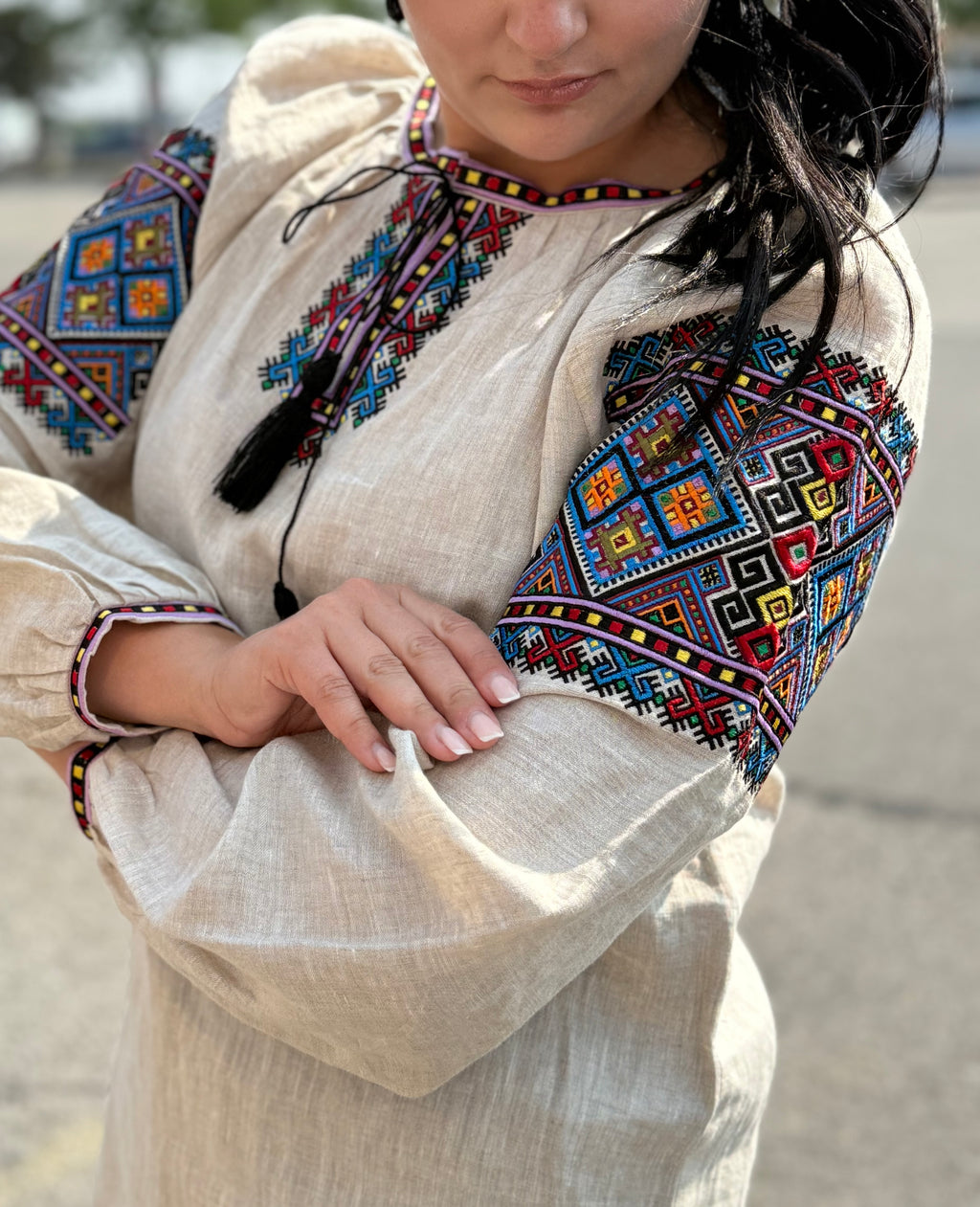 Women’s Vyshyvanka Linen Long Sleeve In Ukrainian Traditions
