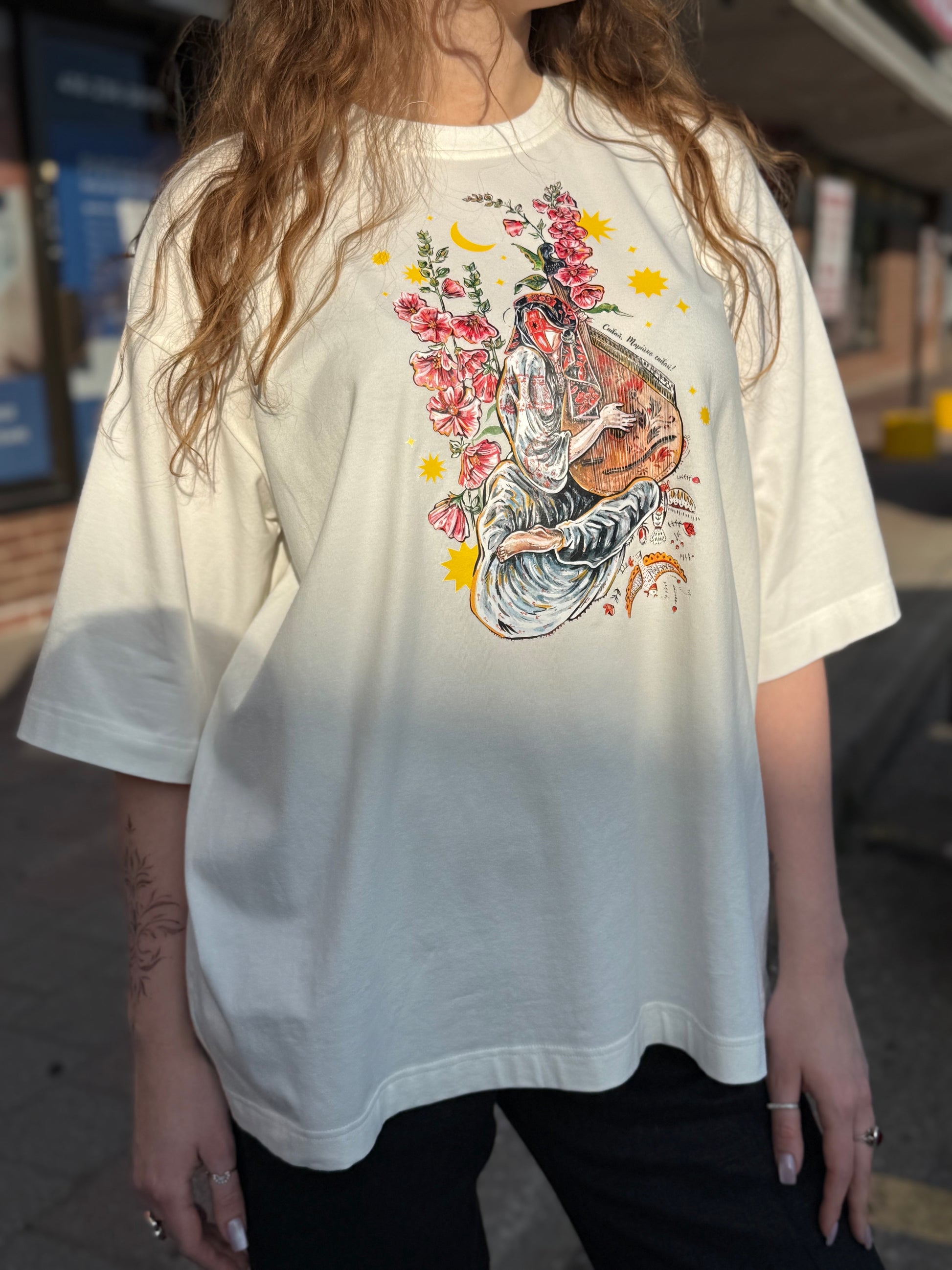 T-Shirt with Ukrainian Print Motanka with Bandura