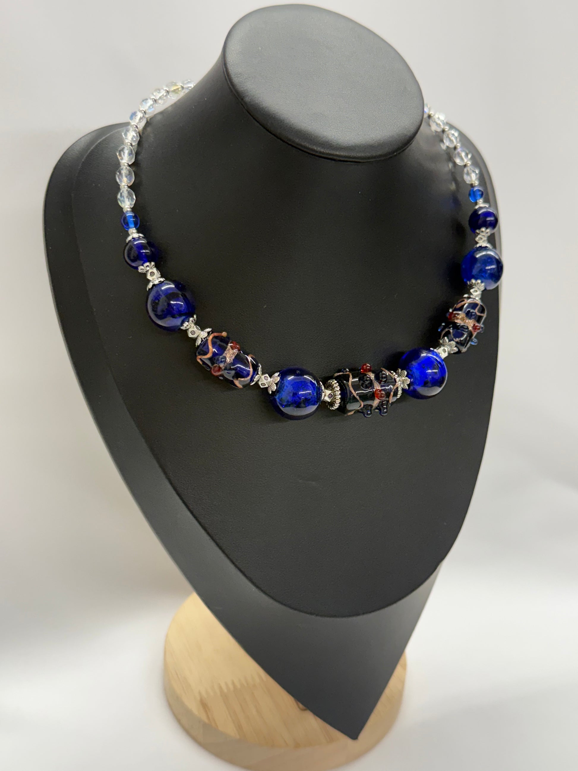 “Venetsiika” Blue Murano Glass Choker