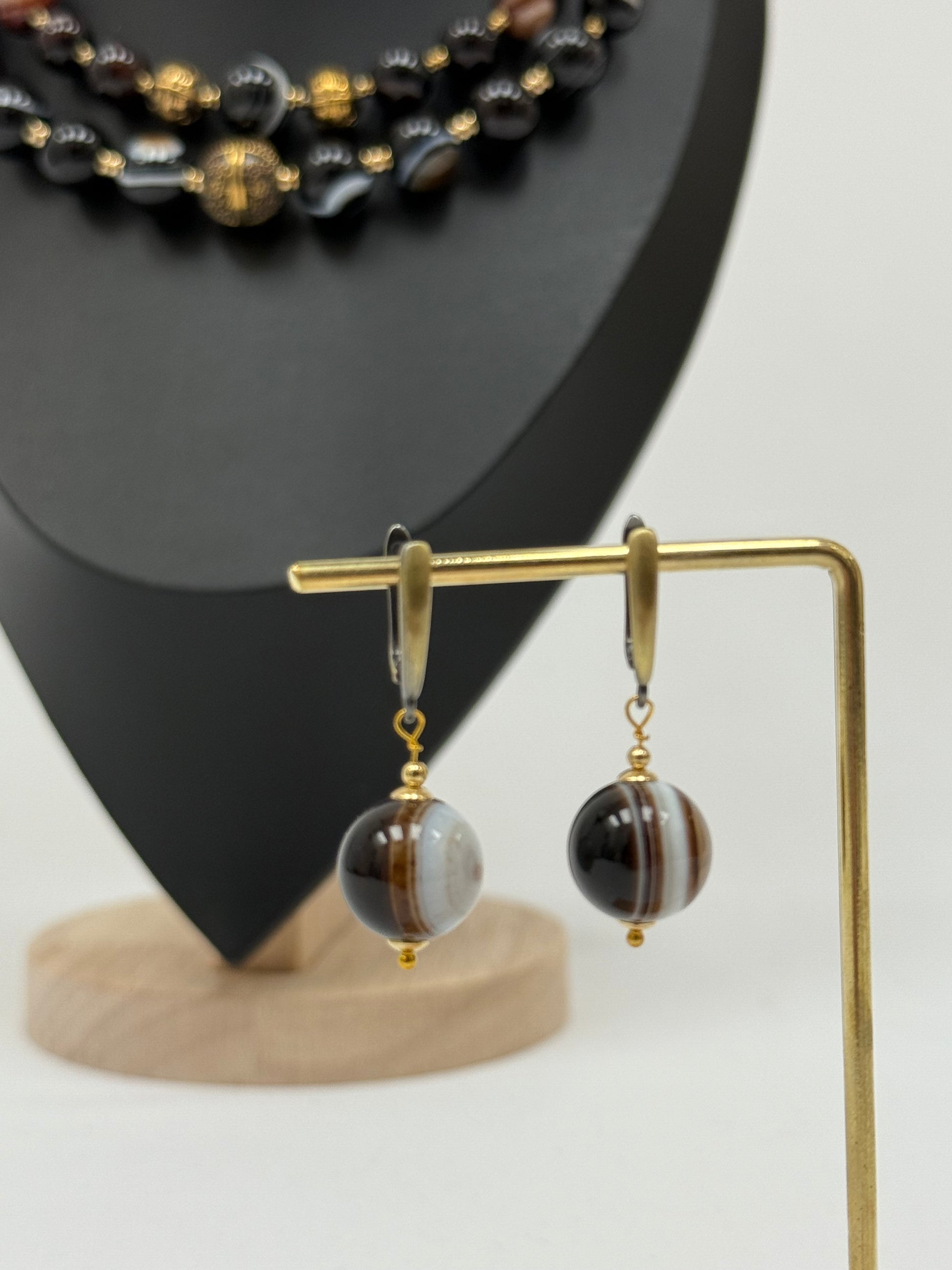 Striped Agate Earrings