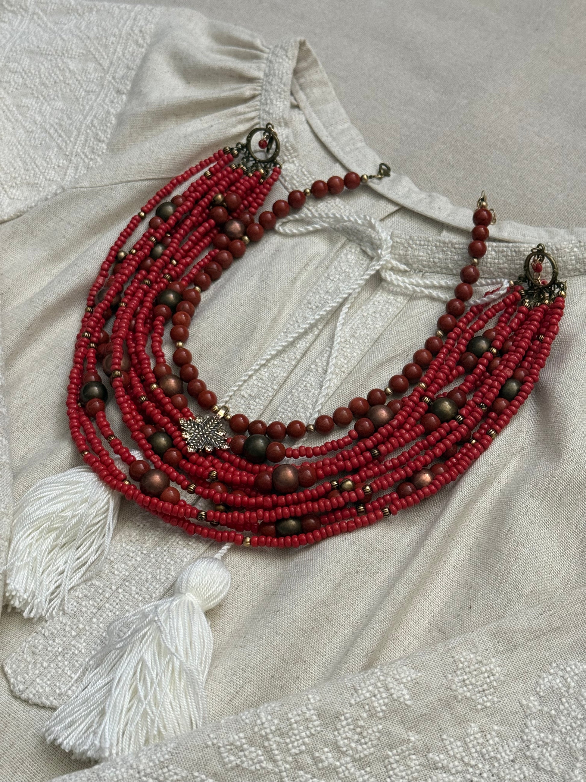 Traditional Red Necklace Set