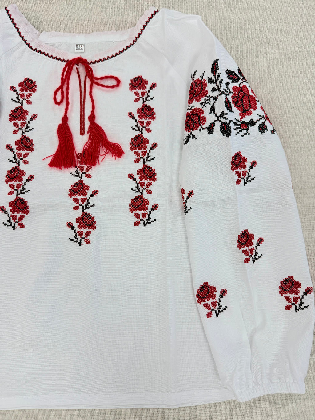 Girls White Vyshyvanka Long Sleeve In Ukrainian Traditions