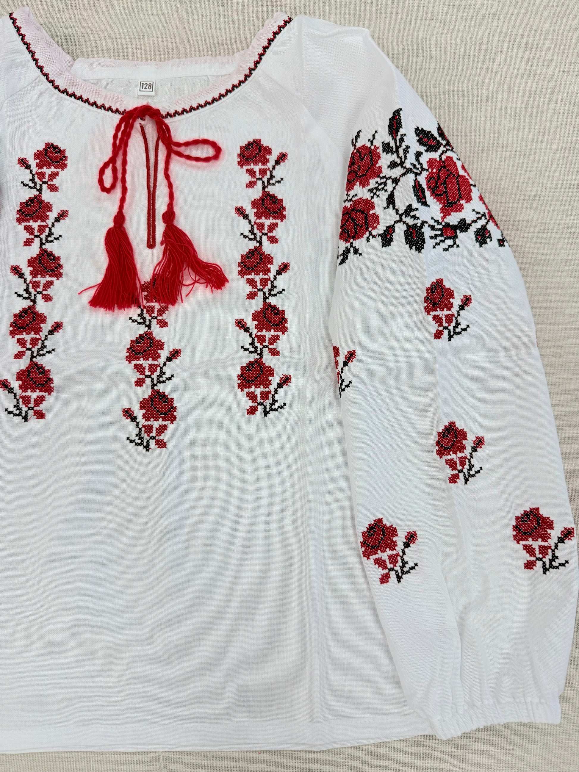 Girls White Vyshyvanka Long Sleeve In Ukrainian Traditions