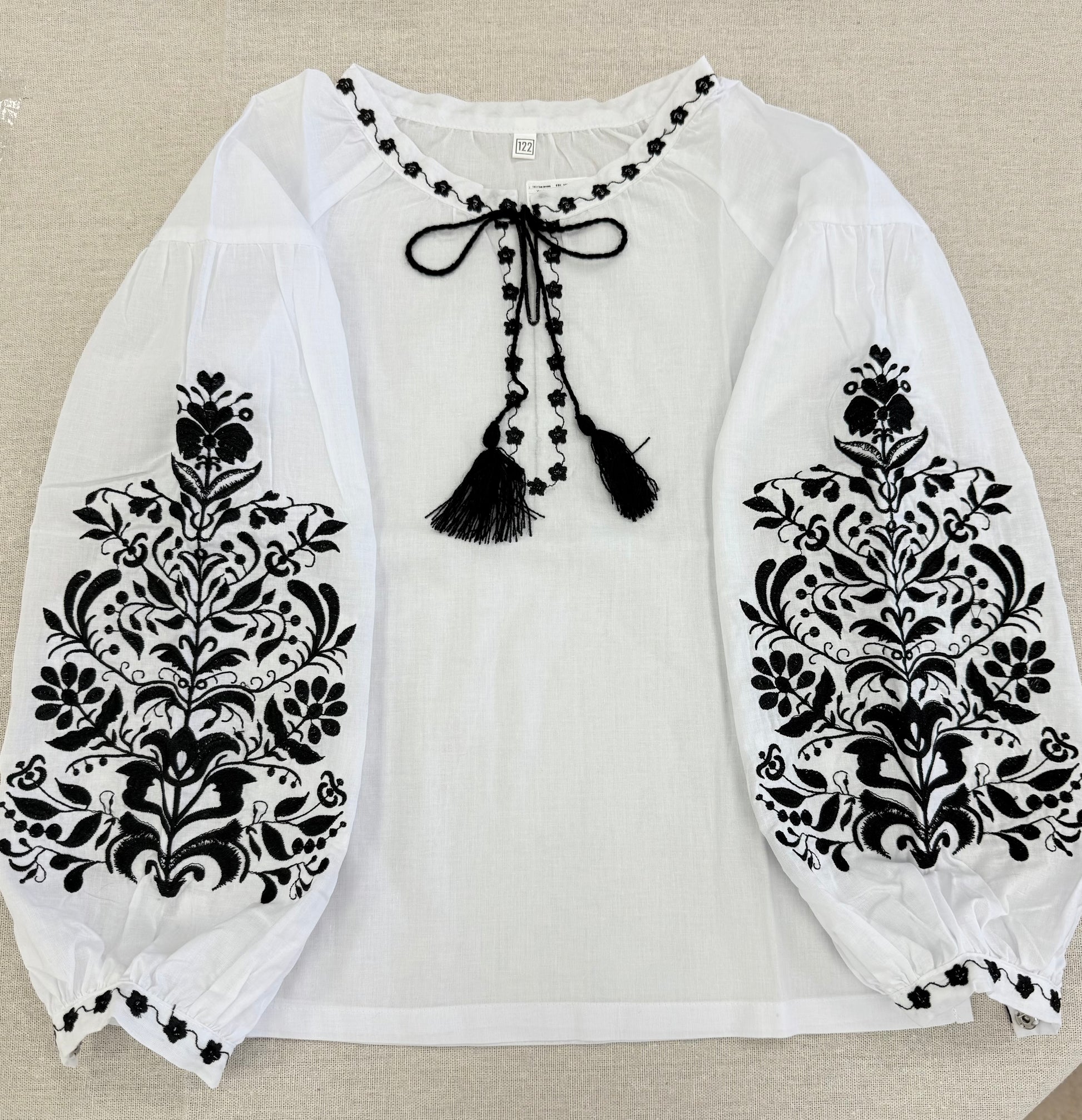 Girls White Vyshyvanka Long Sleeve In Ukrainian Traditions
