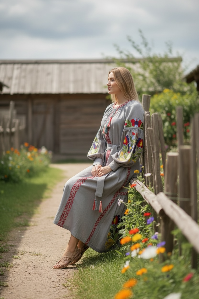 “Flora” Dress Gray