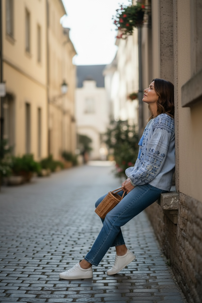 Light Blue Linen Vyshyvanka