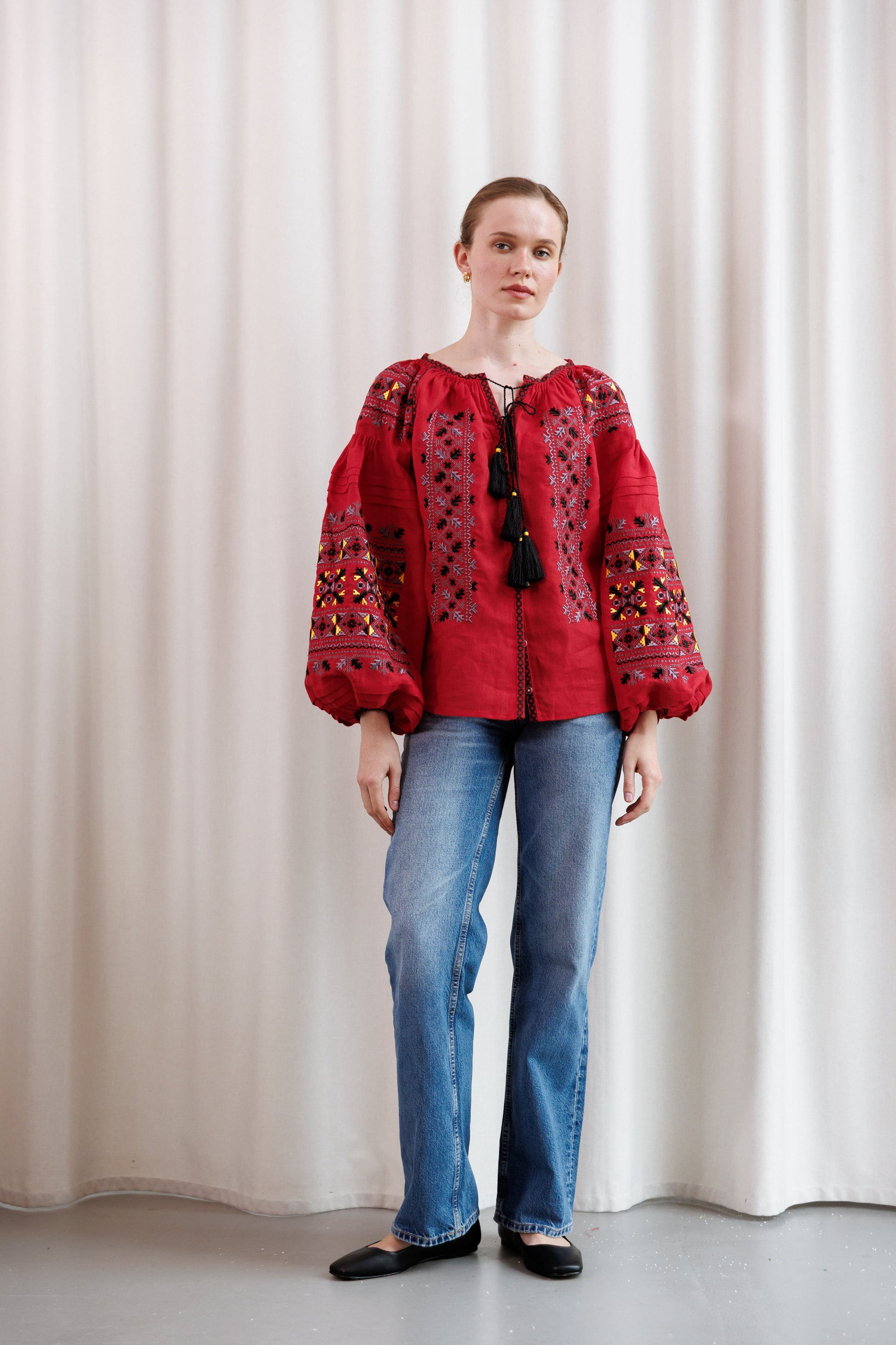 Blouse “Camilla” in Deep Red