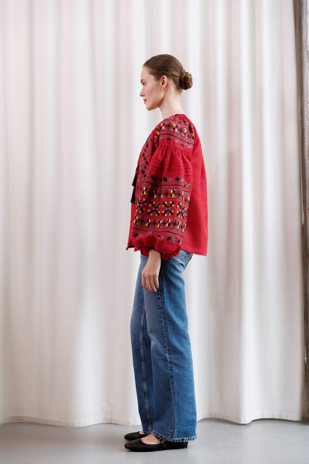 Blouse “Camilla” in Deep Red