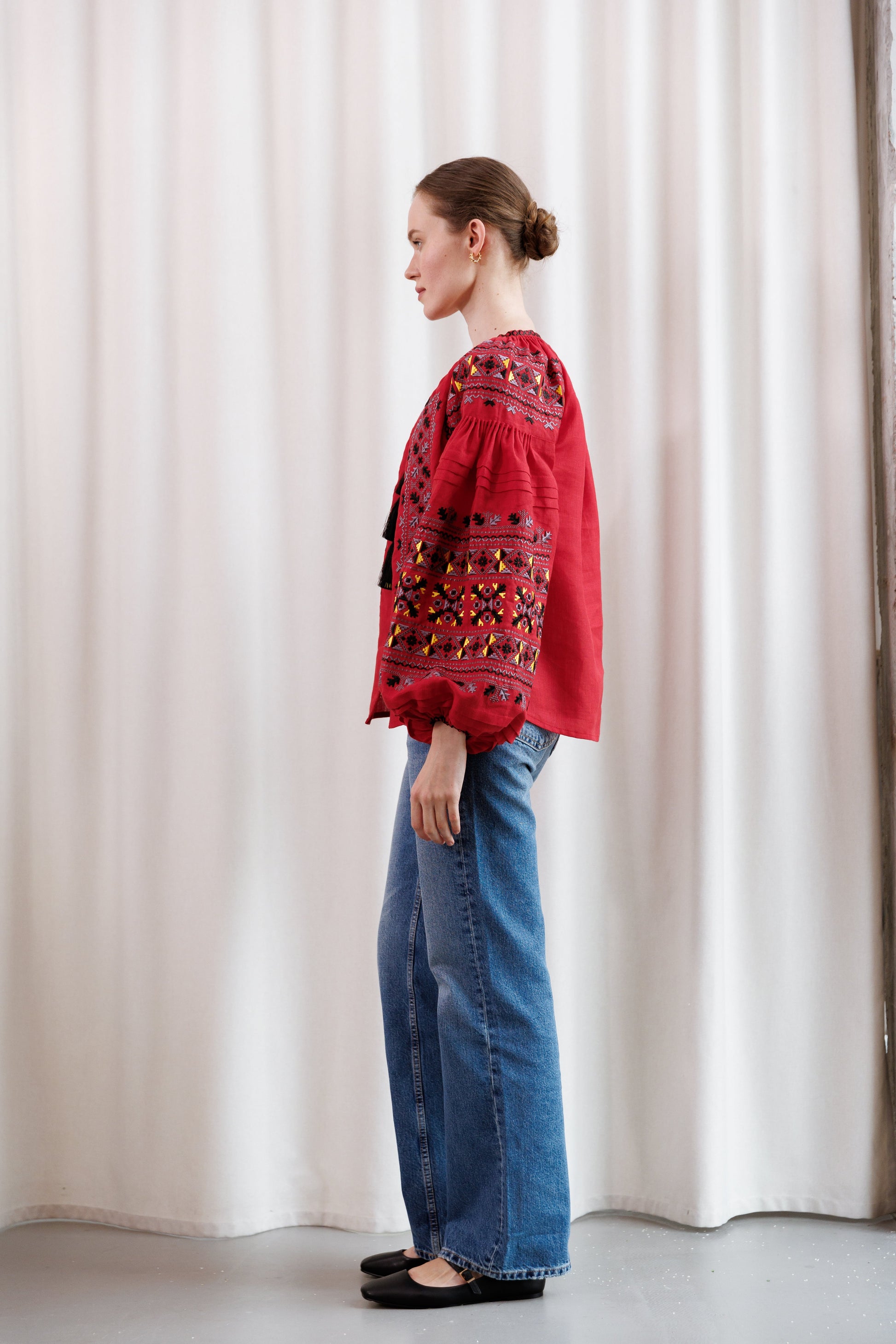 Blouse “Camilla” in Deep Red