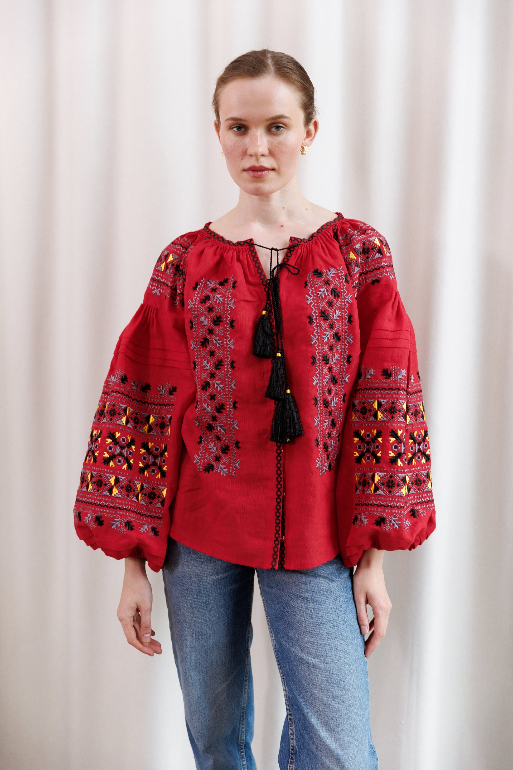 Blouse “Camilla” in Deep Red