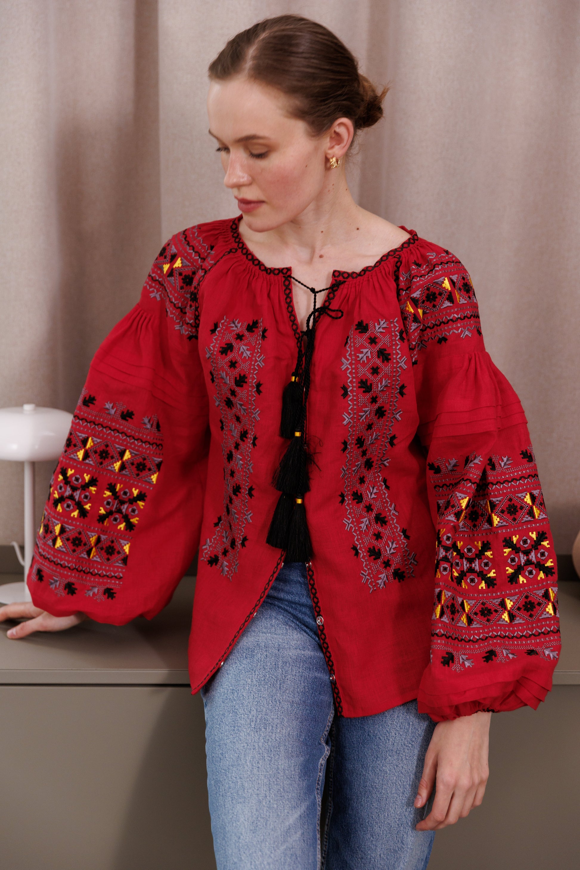 Blouse “Camilla” in Deep Red