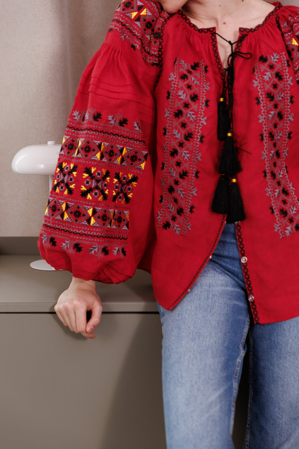 Blouse “Camilla” in Deep Red