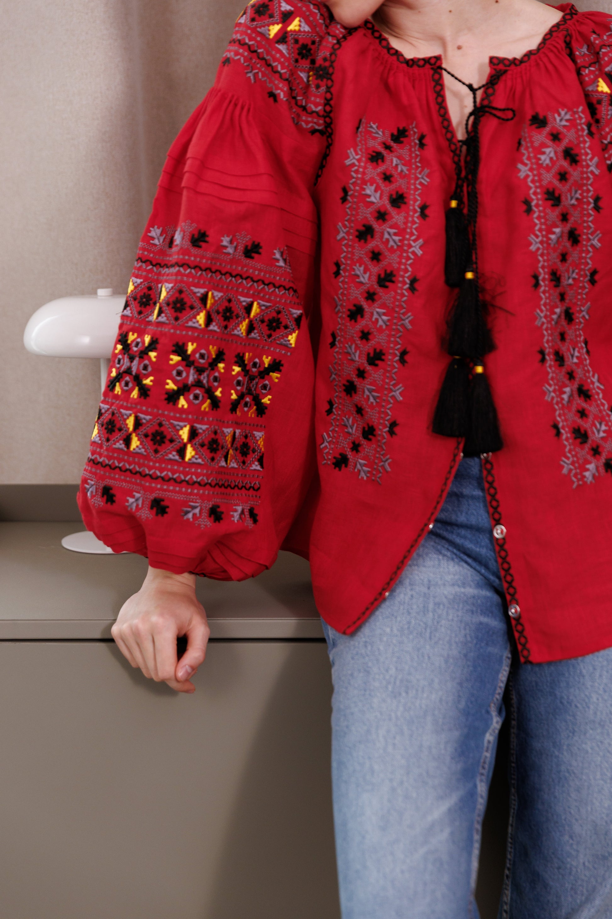 Blouse “Camilla” in Deep Red