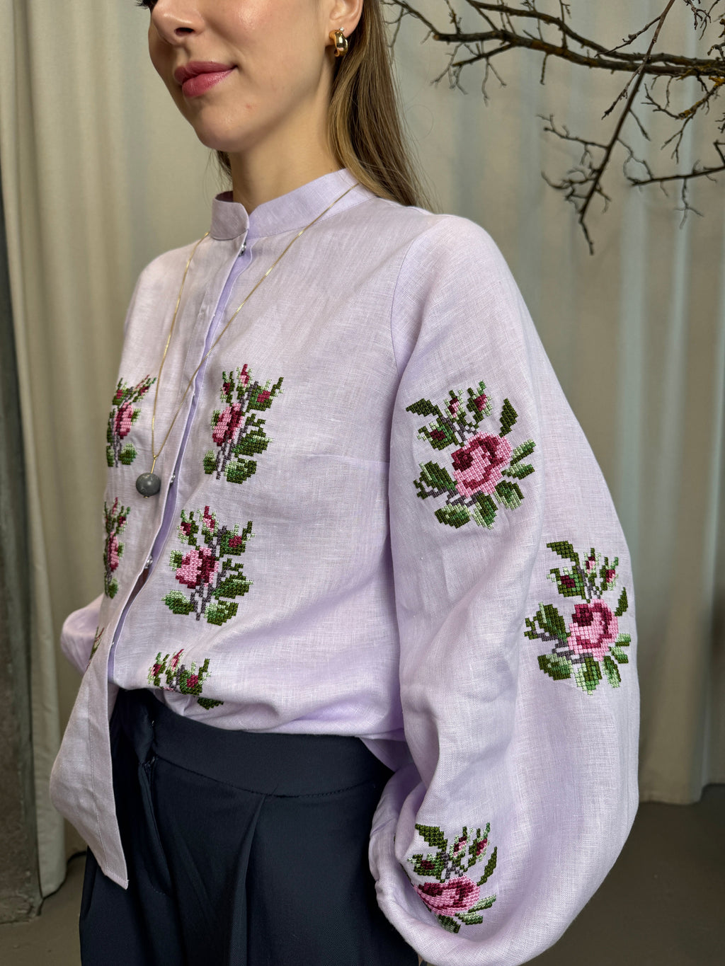 Blouse “Pavla” in Soft Lilac Shade