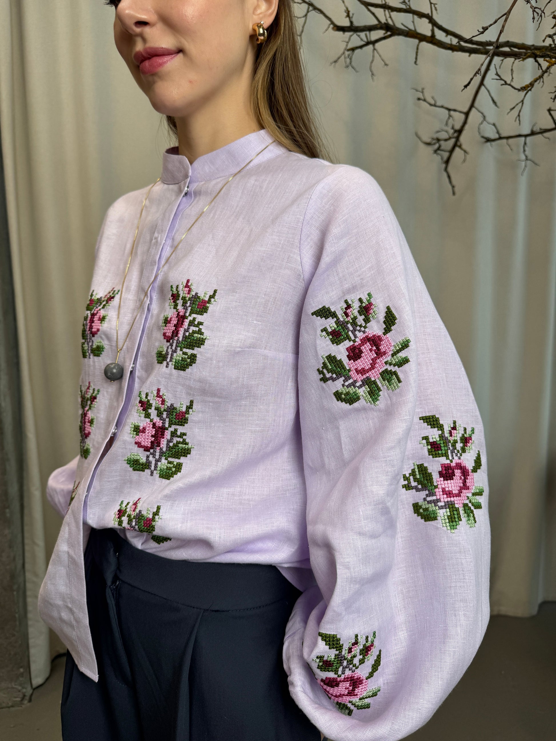 Blouse “Pavla” in Soft Lilac Shade