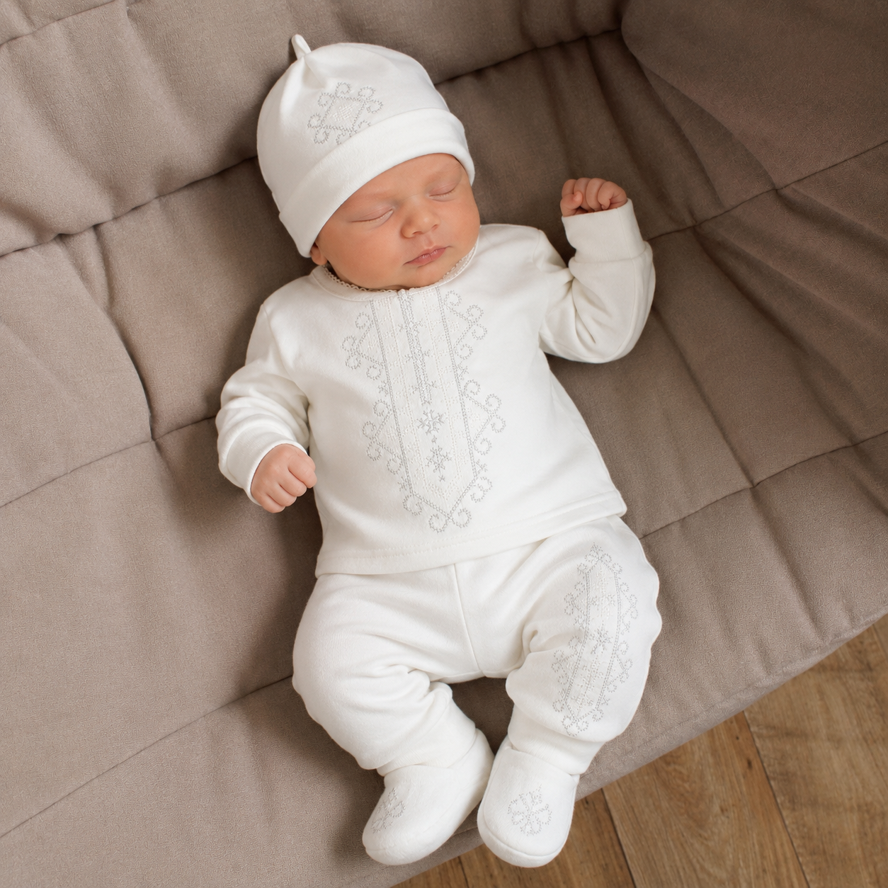 Embroidered Christening Outfit for Baby Boys