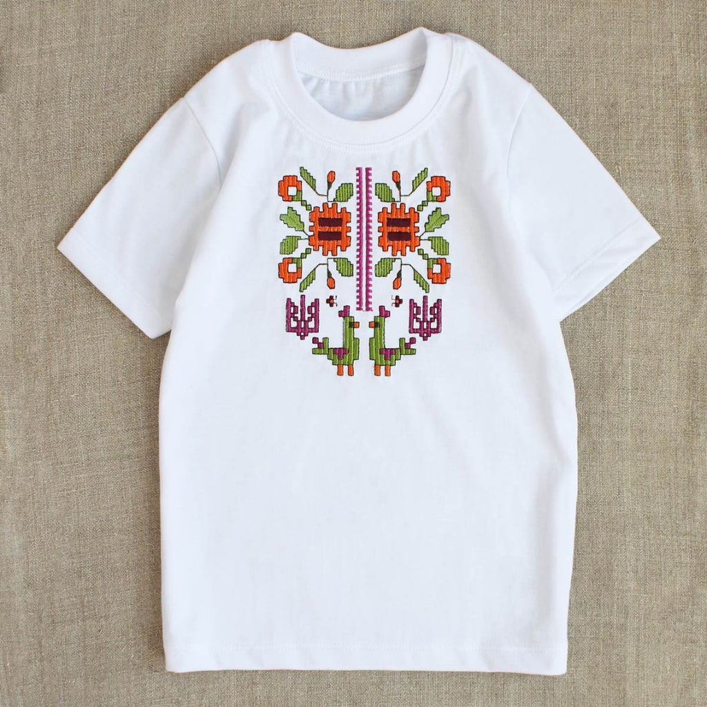 Kids’ Embroidered T-Shirt with Traditional Ethnic Ornament