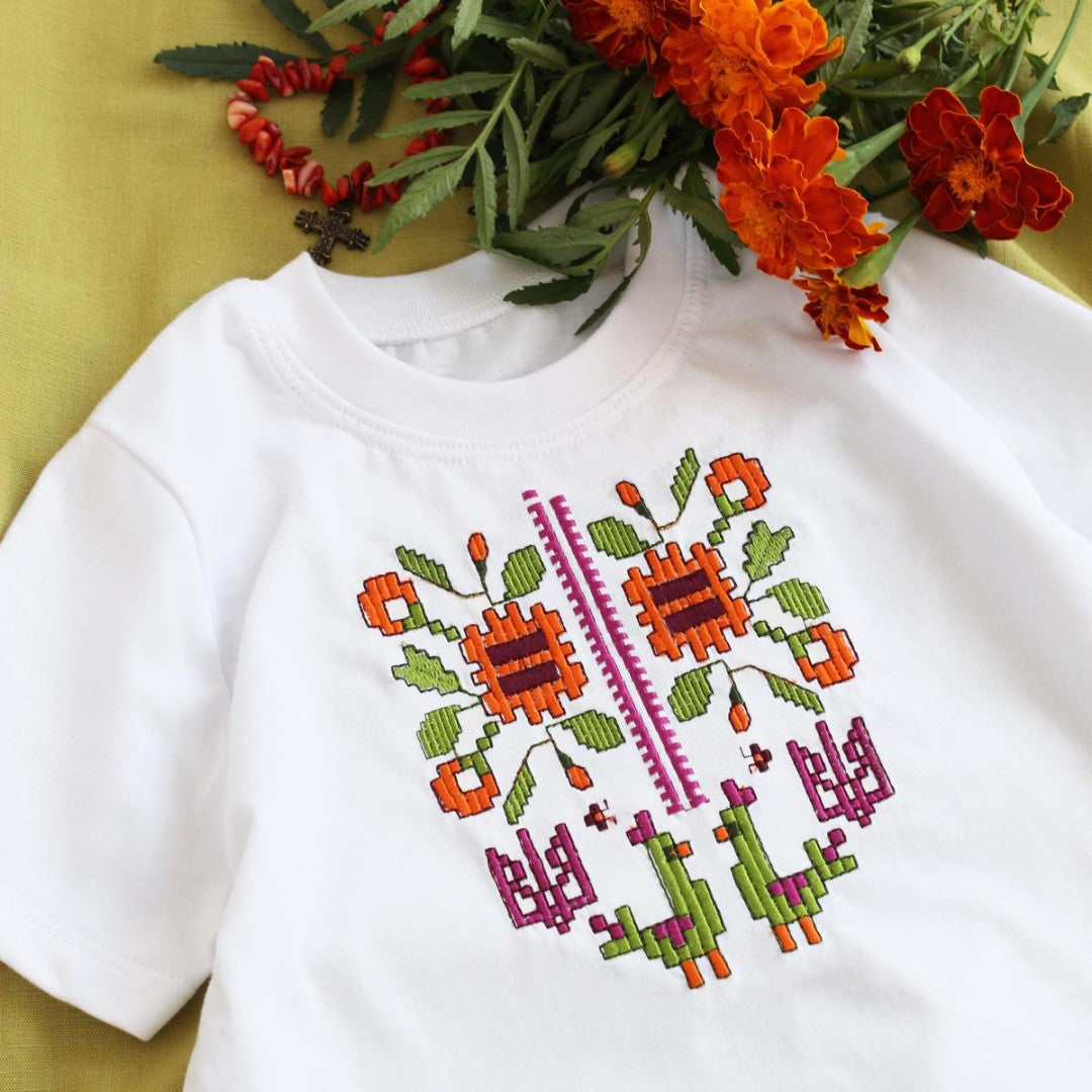 Kids’ Embroidered T-Shirt with Traditional Ethnic Ornament