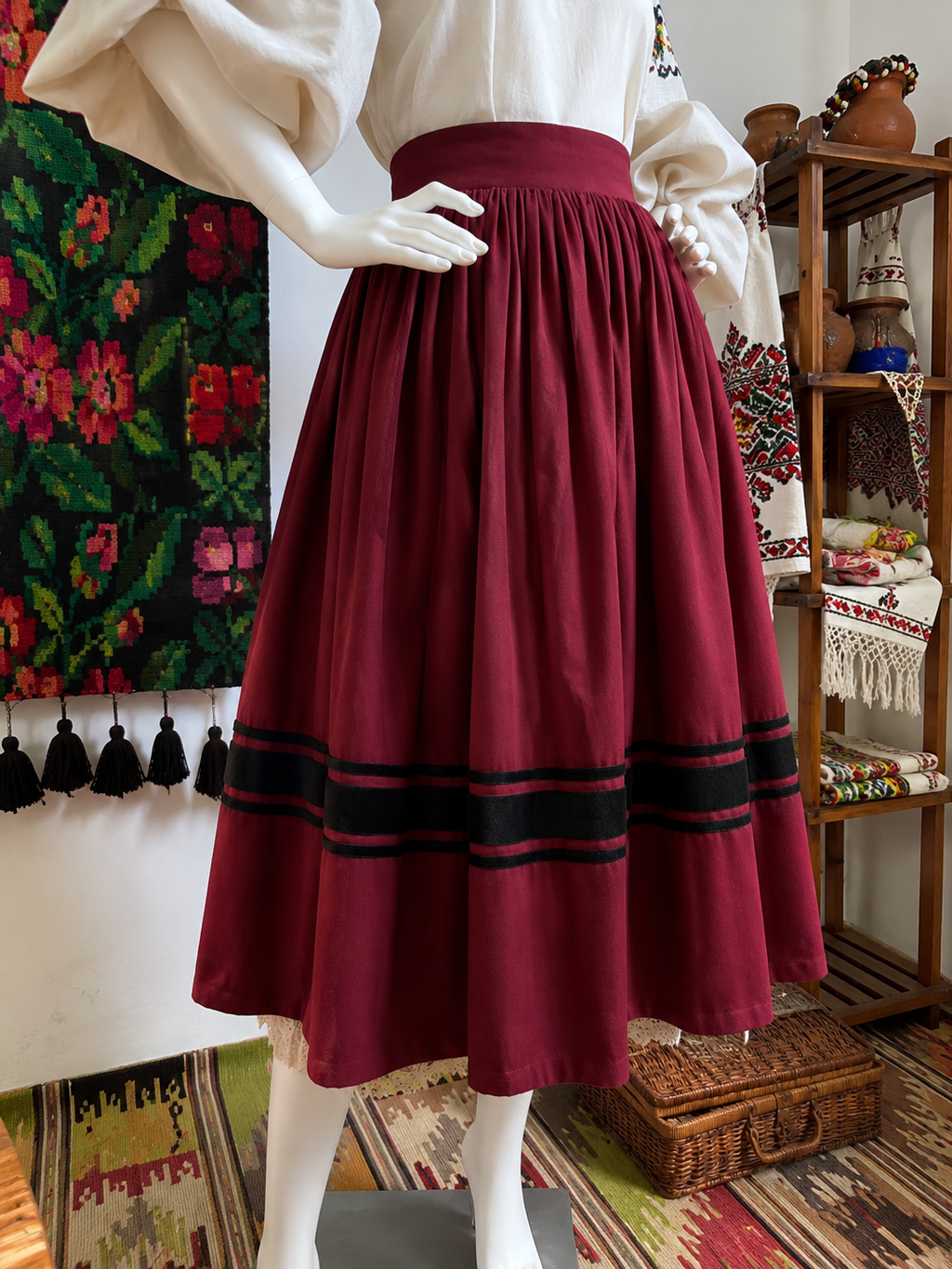 Plus Size Traditional Ukrainian Women’s Midi Skirt