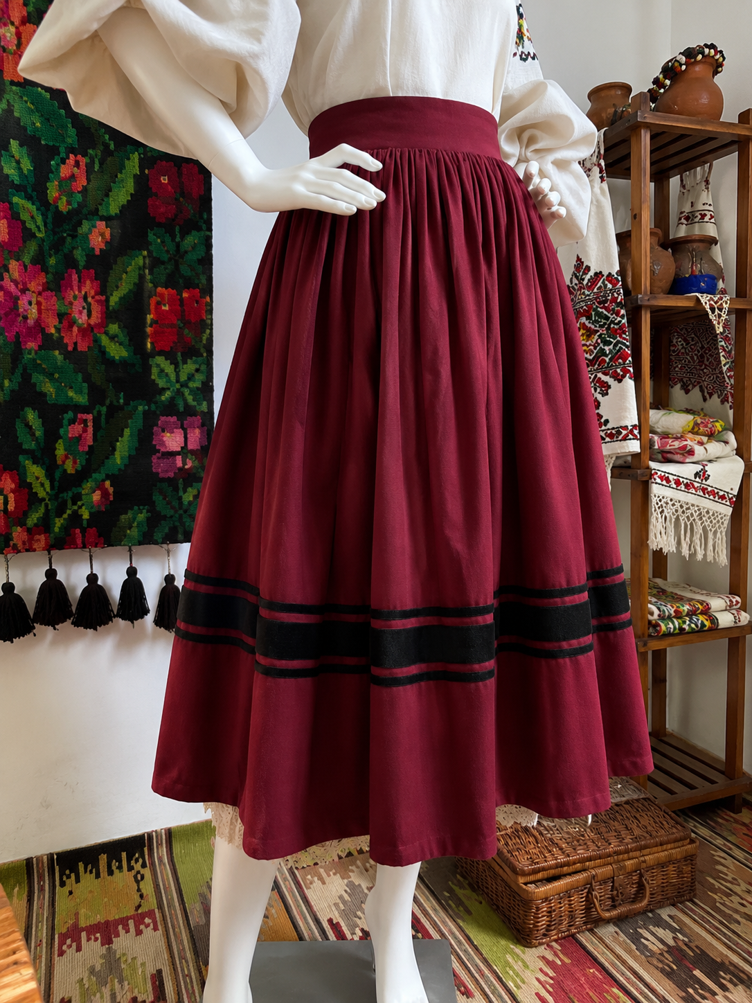 Plus Size Traditional Ukrainian Women’s Midi Skirt