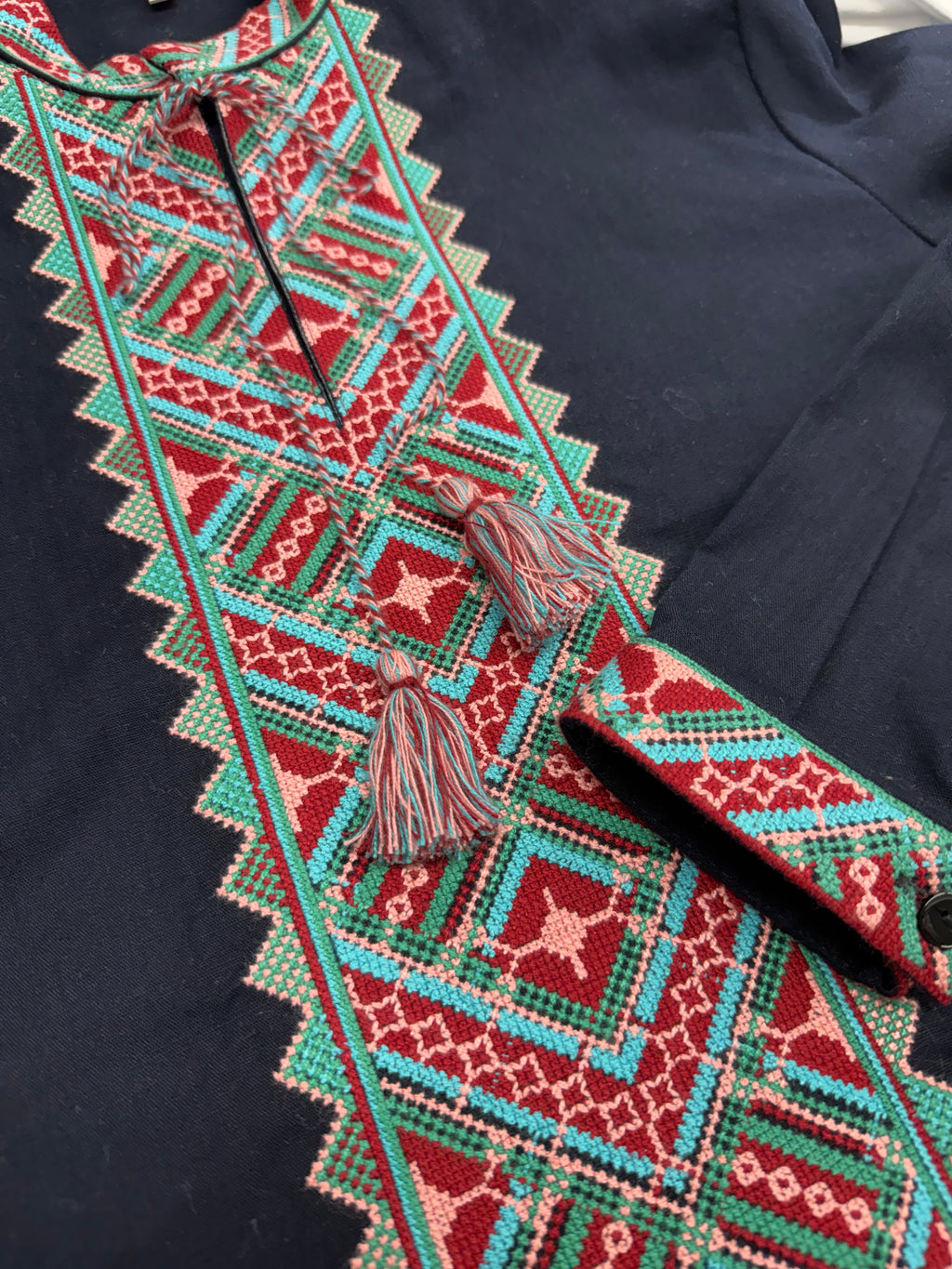Men’s Dark Navy Cotton Vyshyvanka