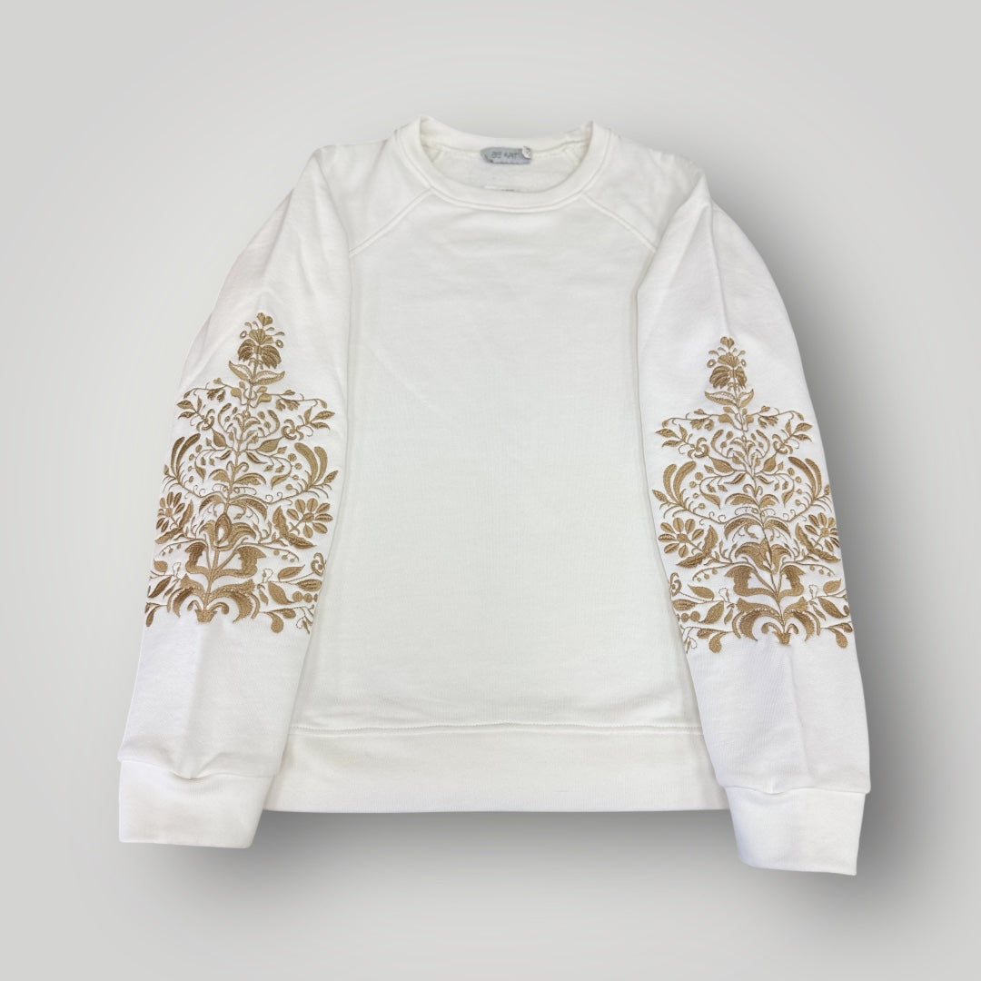 Cream Kids’ Sweatshirt With Embroidery