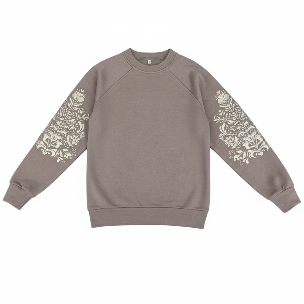 Mocha Kids’ Sweatshirt With Embroidery