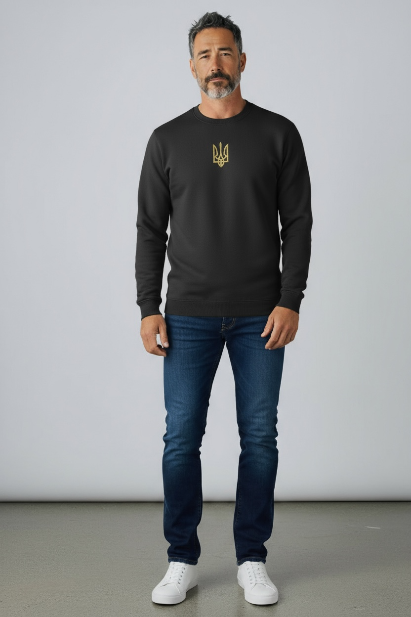 Embroidered Men’s Sweatshirt "Tryzub"