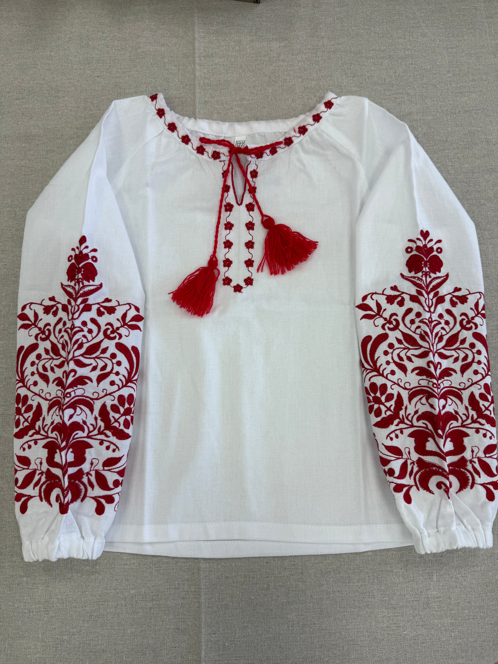 Girls White Vyshyvanka Long Sleeve In Ukrainian Traditions