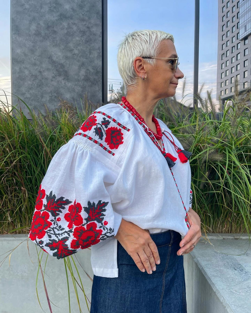 Traditional Handmade Vyshyvanka With Floral Embroidery