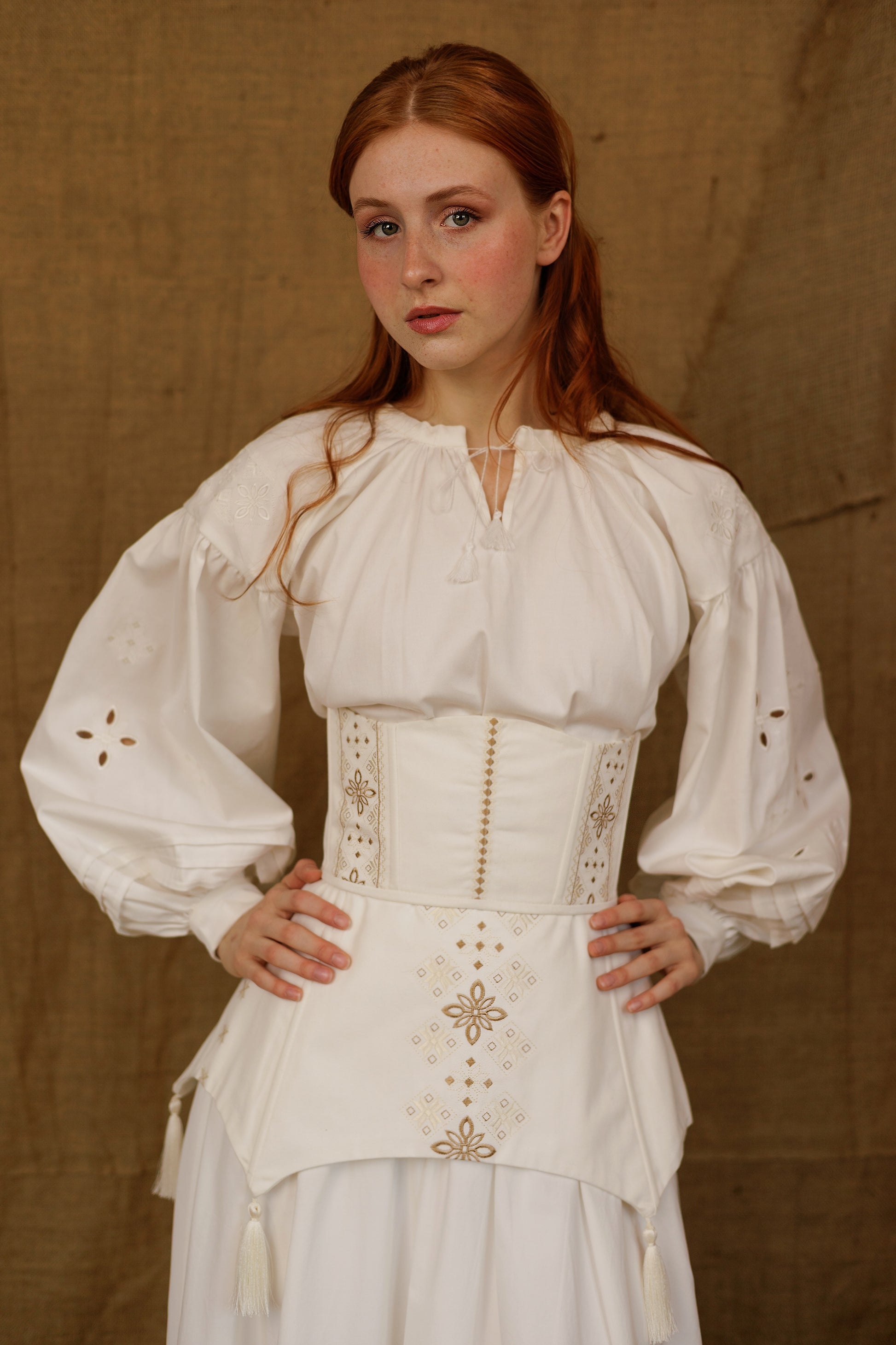 "Rankova Zoria" Underbust Corset – Ukrainian-Inspired Waist Corset