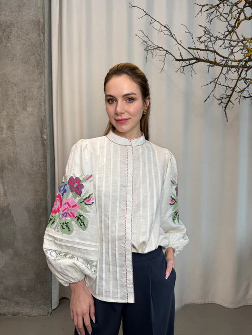 Women’s Embroidered Blouse "Lada" – White Ukrainian Vyshyvanka
