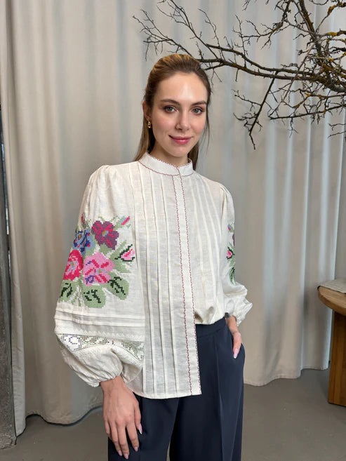 Women’s Embroidered Blouse "Lada" – White Ukrainian Vyshyvanka