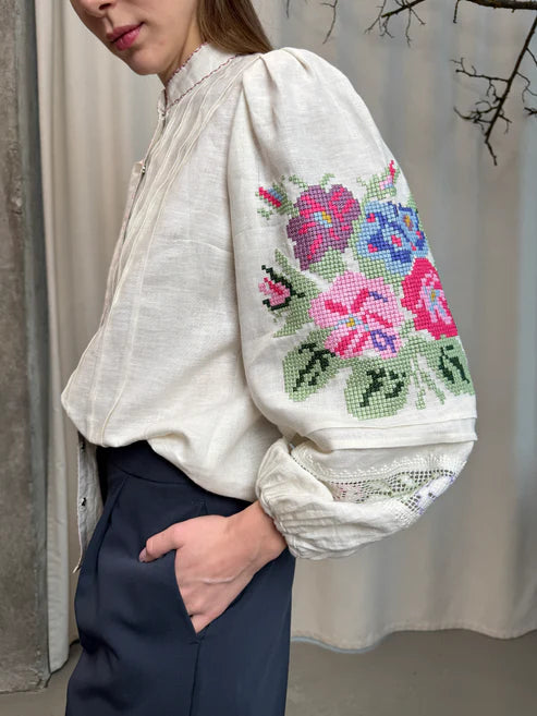 Women’s Embroidered Blouse "Lada" – White Ukrainian Vyshyvanka