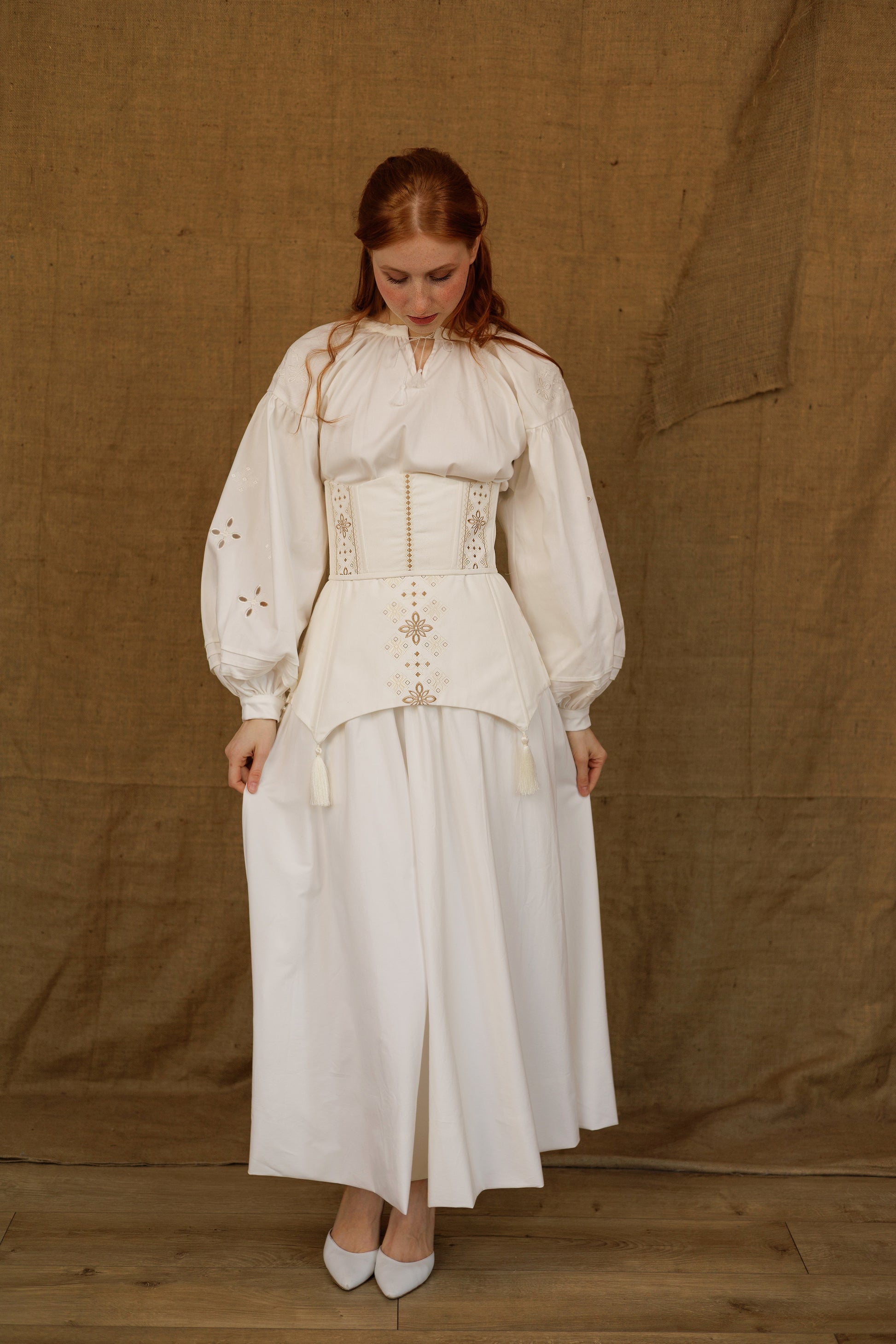 "Rankova Zoria" Underbust Corset – Ukrainian-Inspired Waist Corset