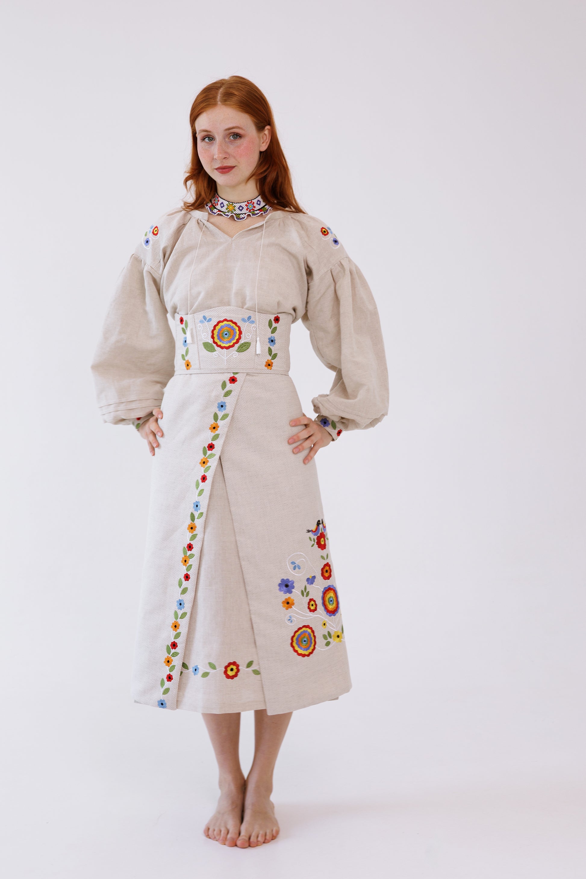 Traditional Ukrainian Two-Piece Plakhta "Vtiha" – Classic Wrap Skirt Set