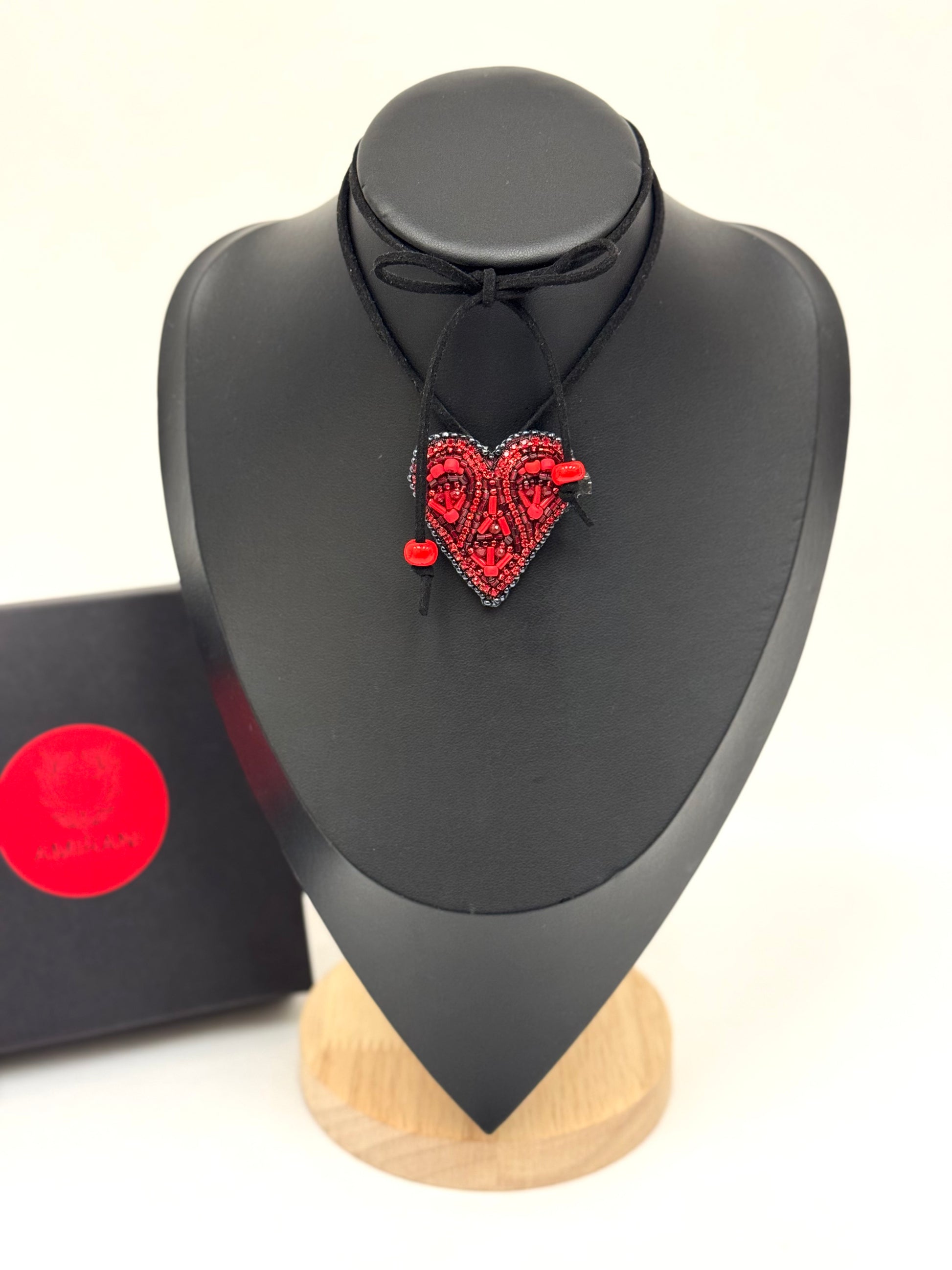 Handmade Beaded Heart Necklace