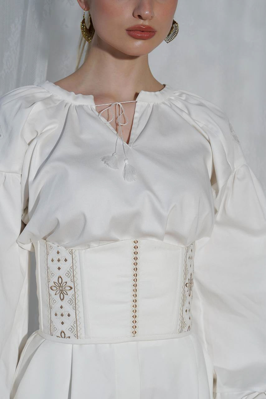 "Rankova Zoria" Underbust Corset – Ukrainian-Inspired Waist Corset