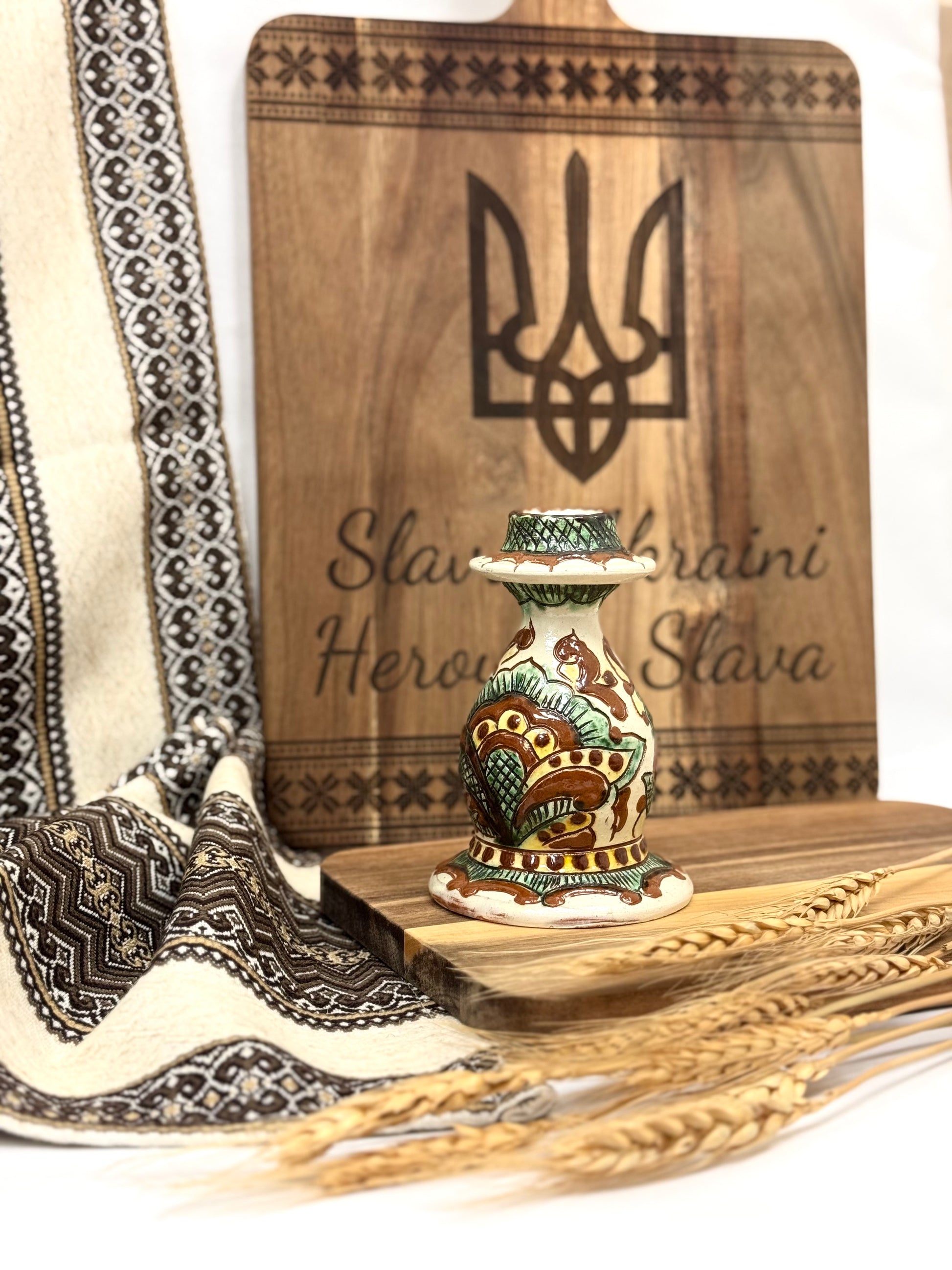 Handmade Kosiv Ceramic Candle Holder