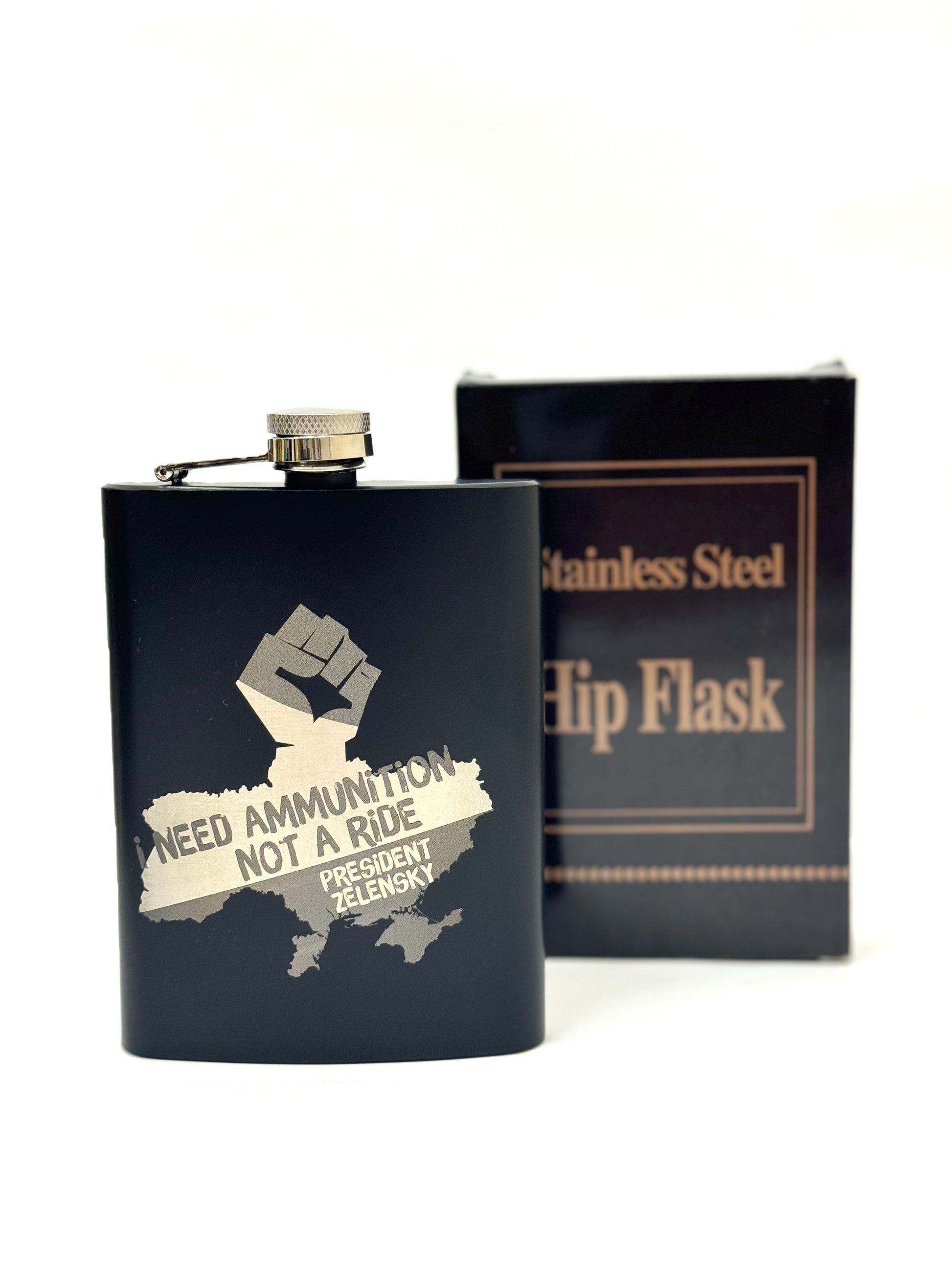 Stainless Steel Flask With Ukrainian Symbolism