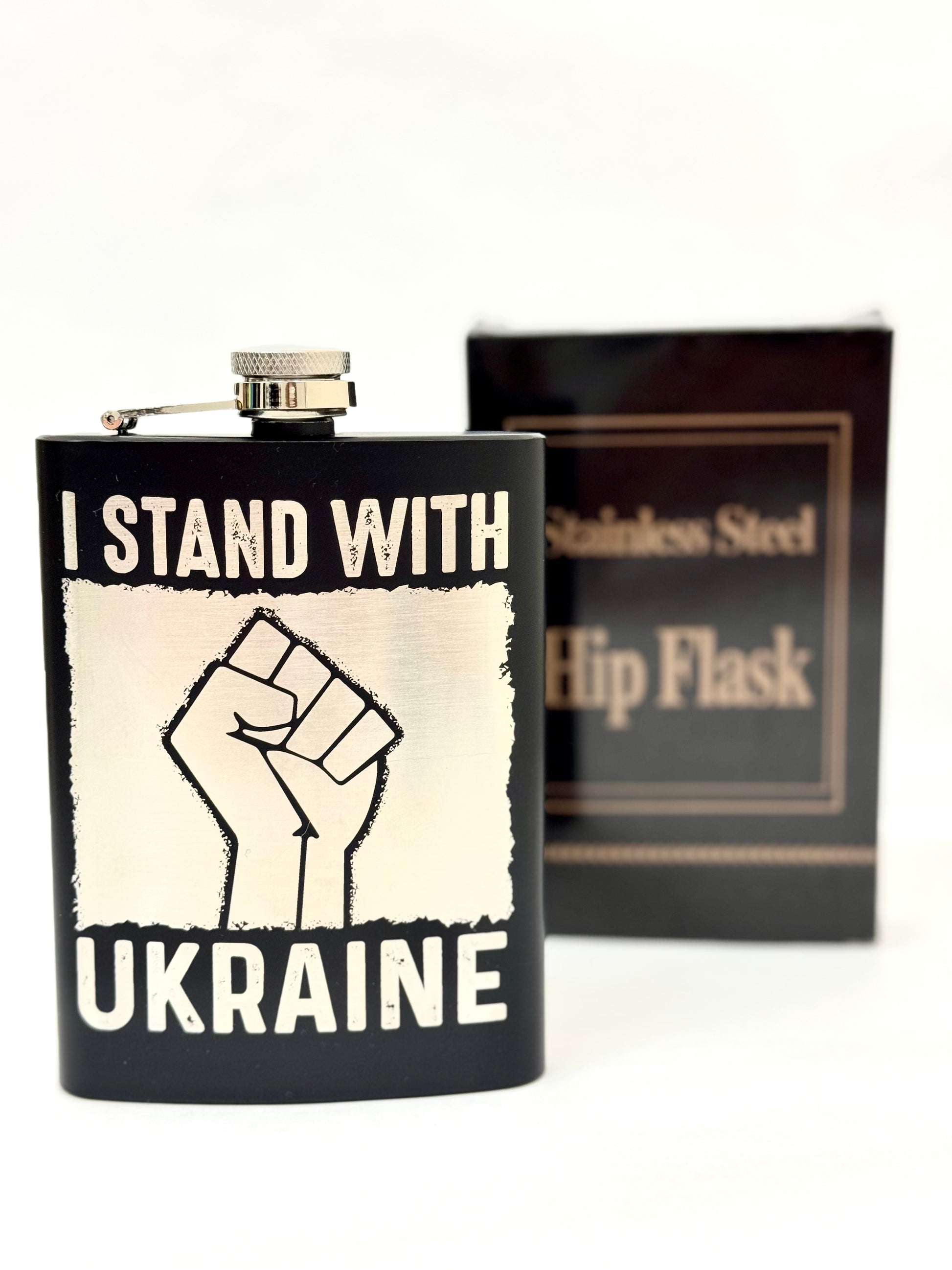 Stainless Steel Flask With Ukrainian Symbolism