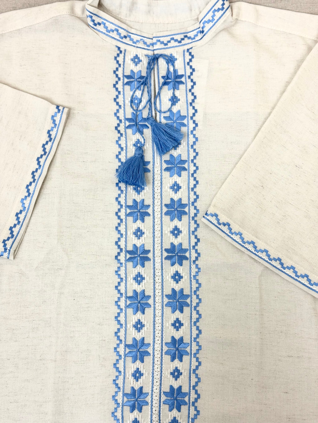 Men’s Linen Vyshyvanka With Traditional Embroidery Short Sleeve