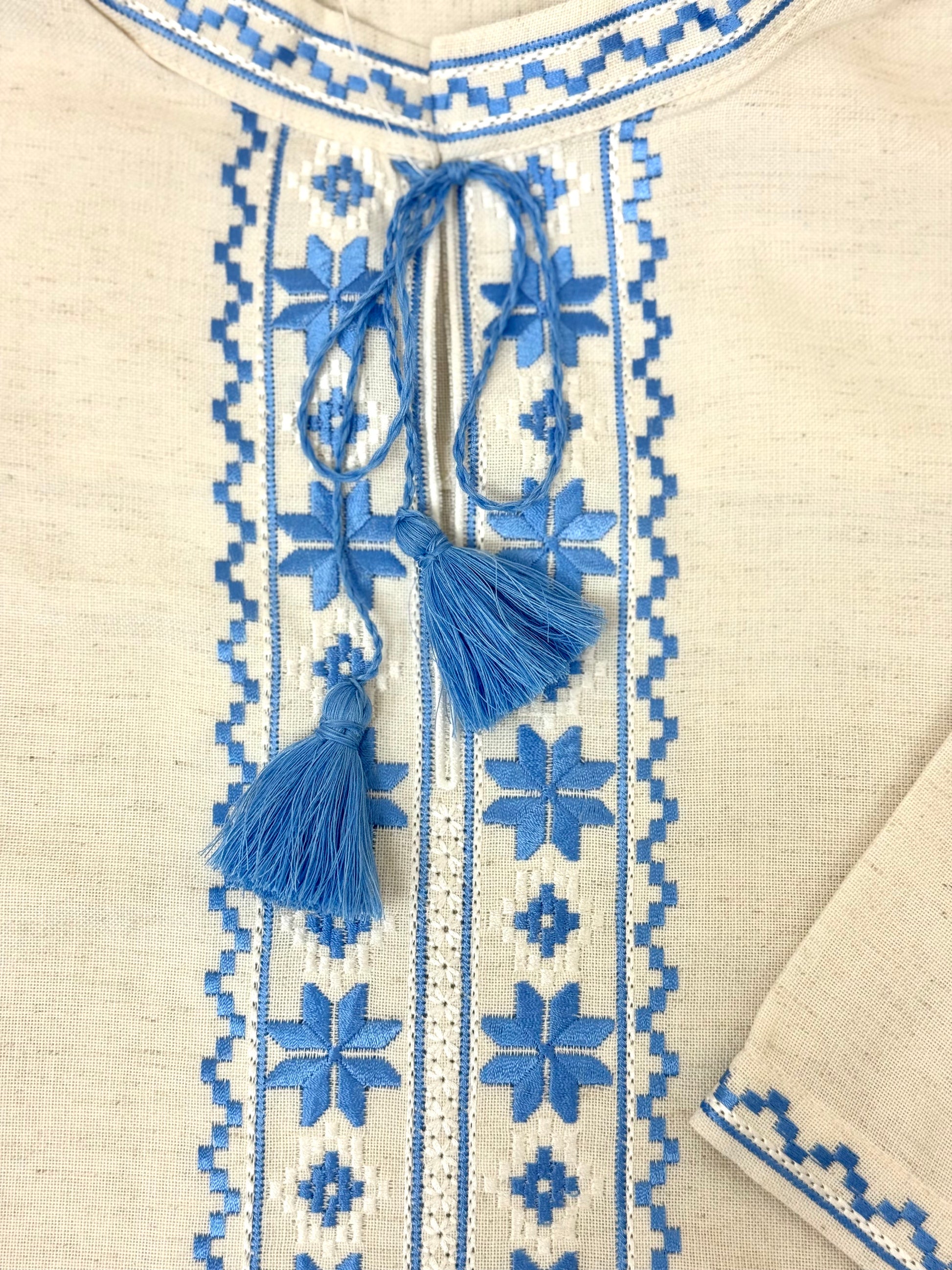 Men’s Linen Vyshyvanka With Traditional Embroidery Short Sleeve
