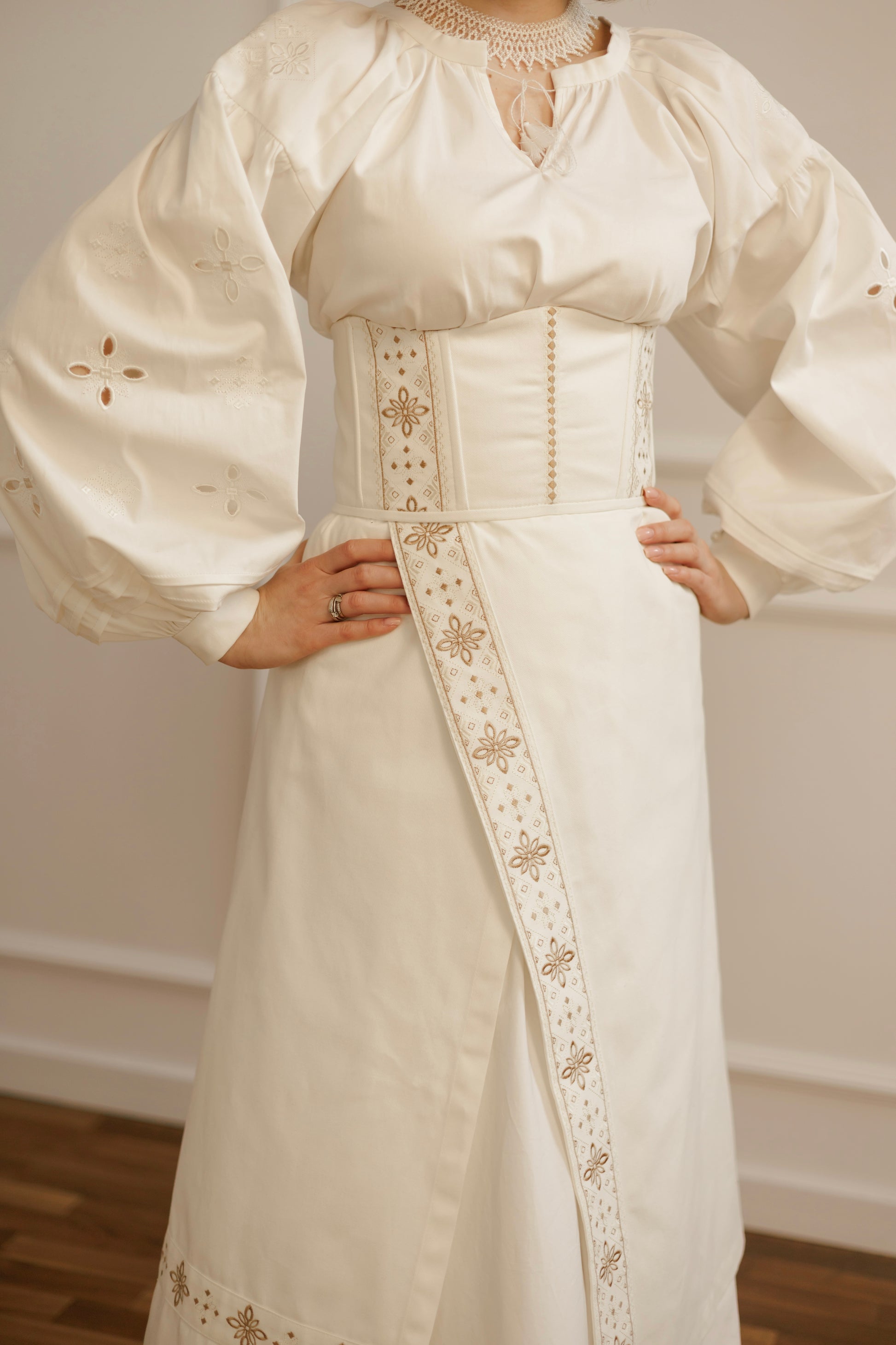 "Rankova Zoria" Underbust Corset – Ukrainian-Inspired Waist Corset