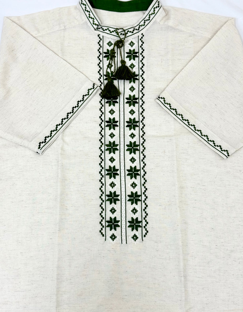 Men’s Linen Vyshyvanka With Traditional Embroidery Short Sleeve