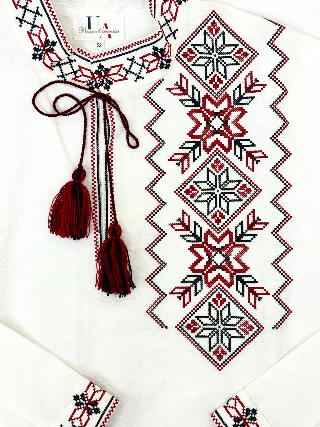 Men’s White Vyshyvanka With Traditional Embroidery Long Sleeve