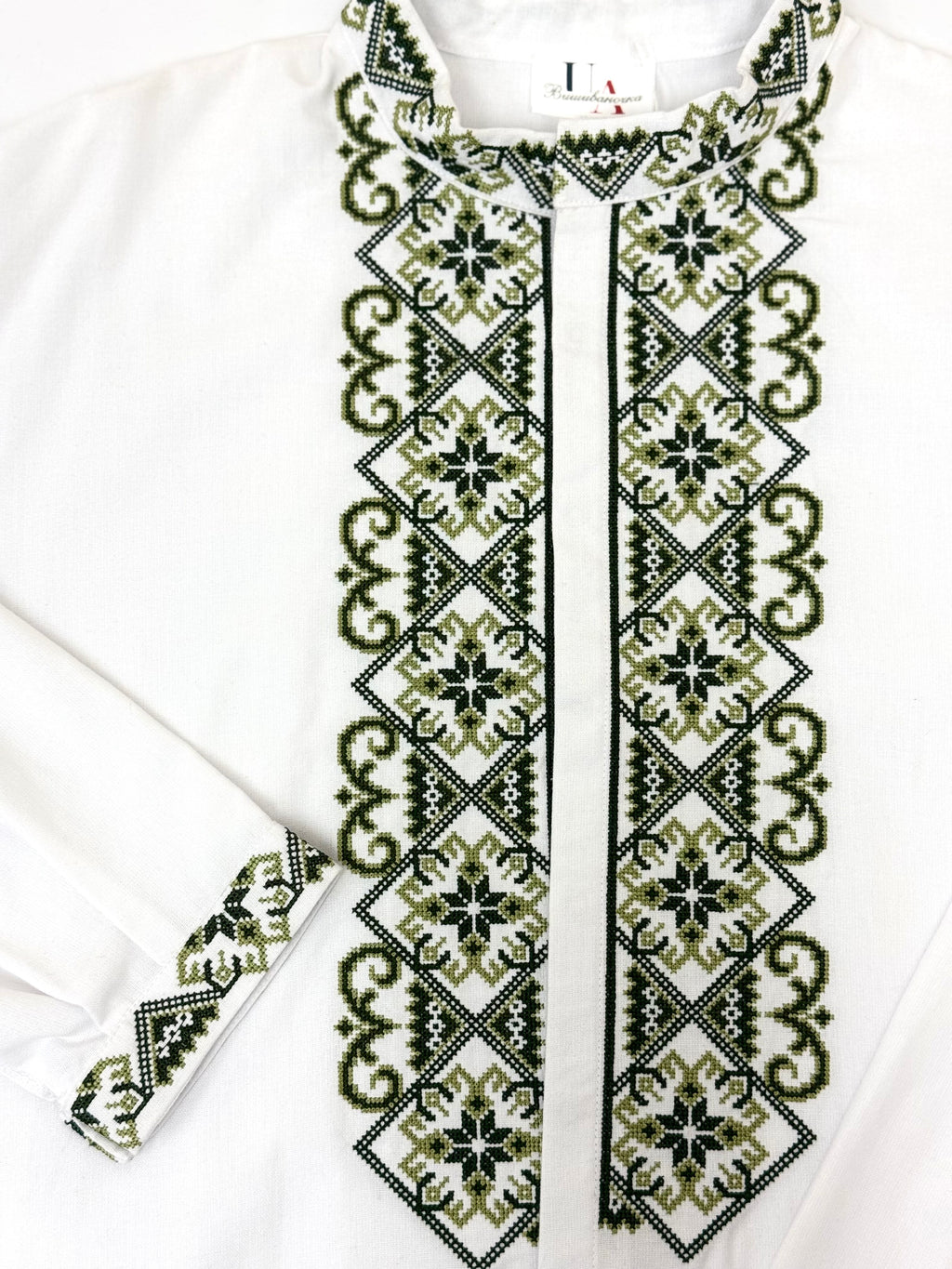 Men’s White Vyshyvanka With Traditional Embroidery Long Sleeve