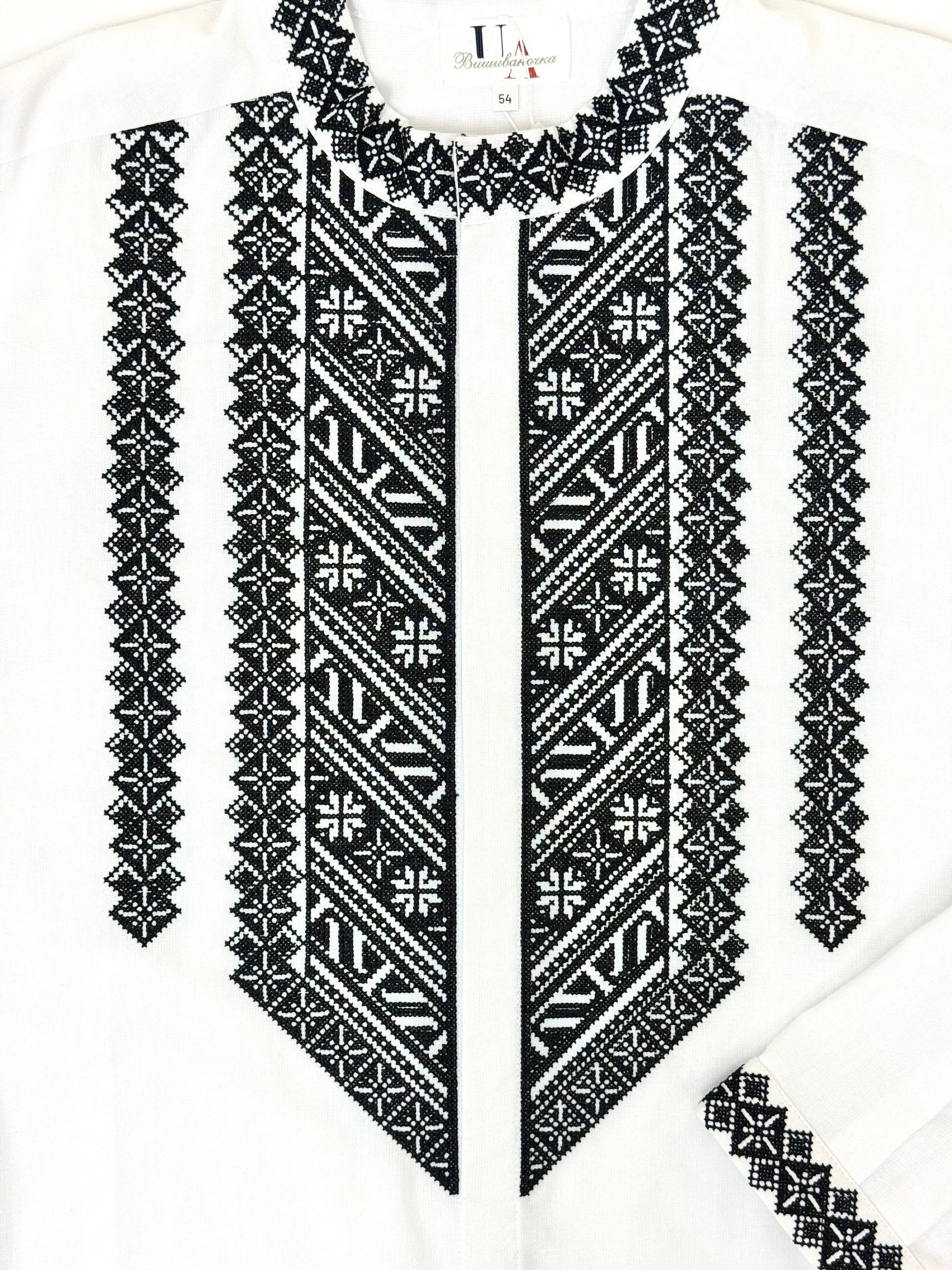 Men’s White Vyshyvanka With Traditional Embroidery Long Sleeve